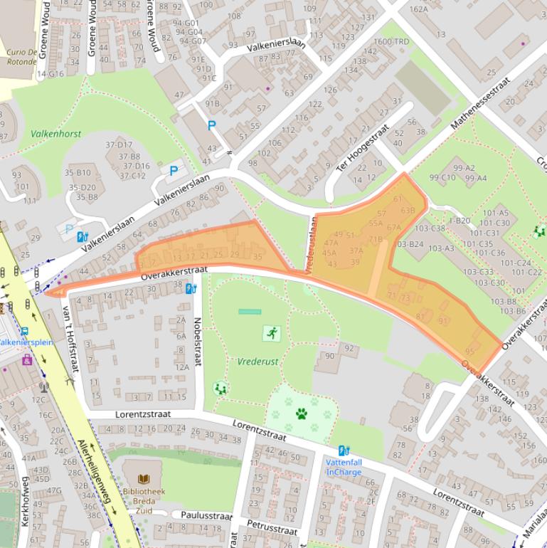 Kaart van postcodegebied 4834XH.