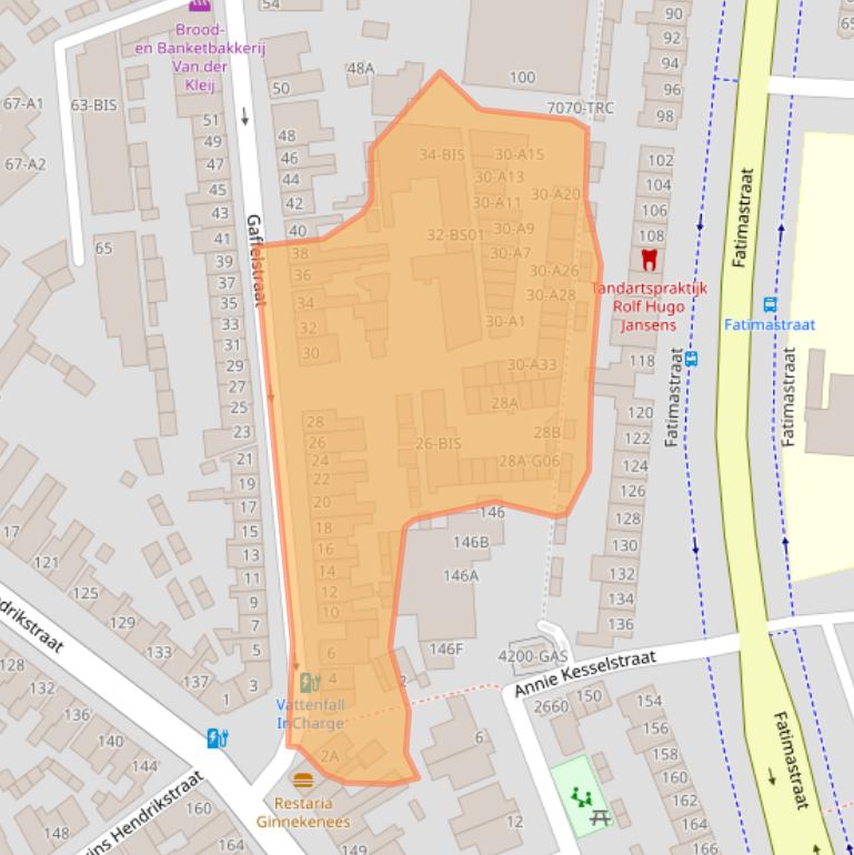 Kaart van postcodegebied 4835AN.