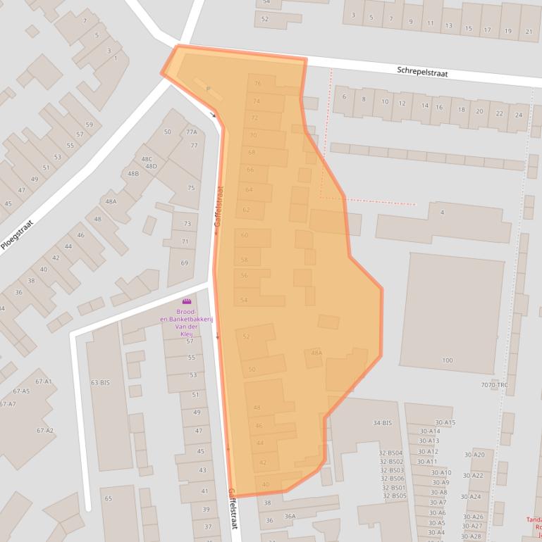 Kaart van postcodegebied 4835AP.
