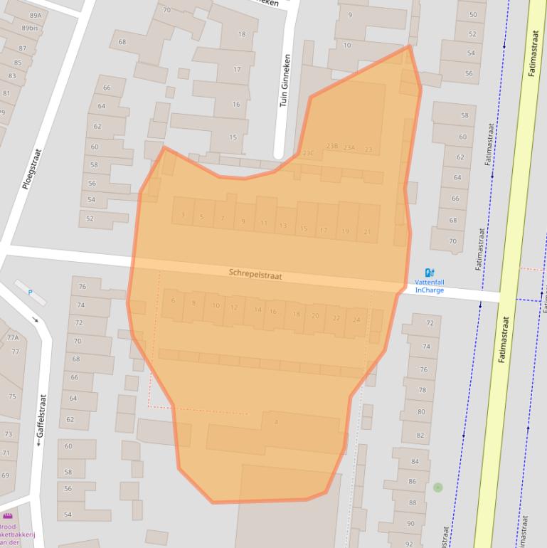 Kaart van postcodegebied 4835BC.