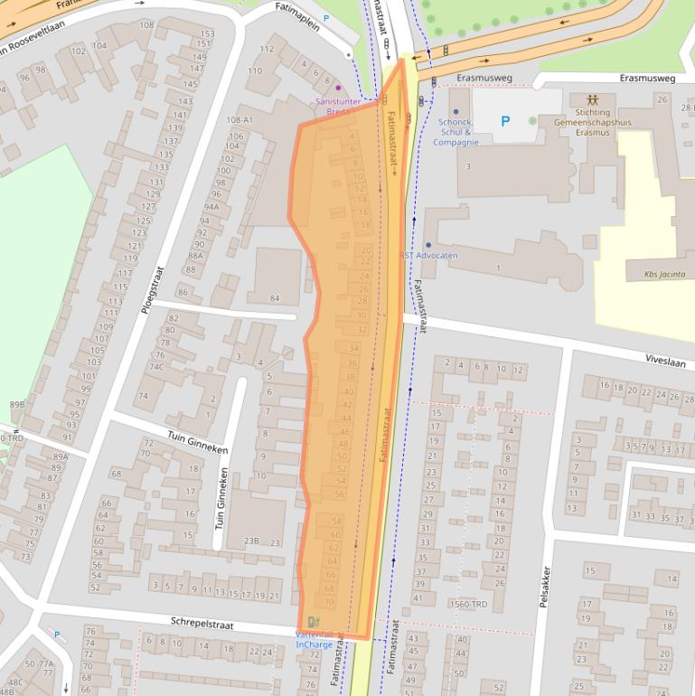 Kaart van postcodegebied 4835BD.