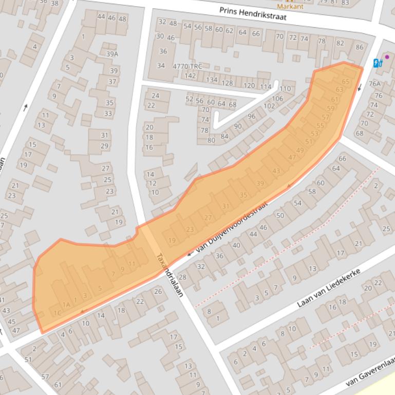 Kaart van postcodegebied 4835CA.