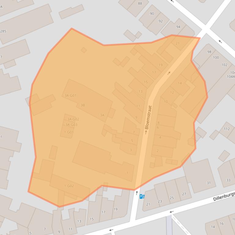 Kaart van postcodegebied 4835CE.