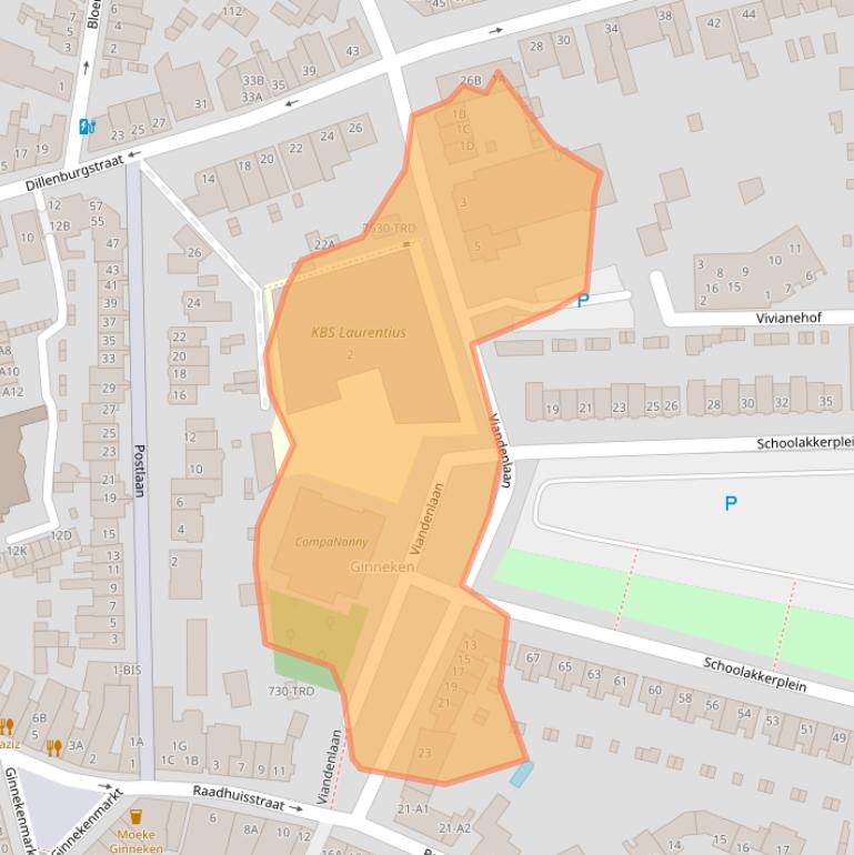 Kaart van postcodegebied 4835EG.