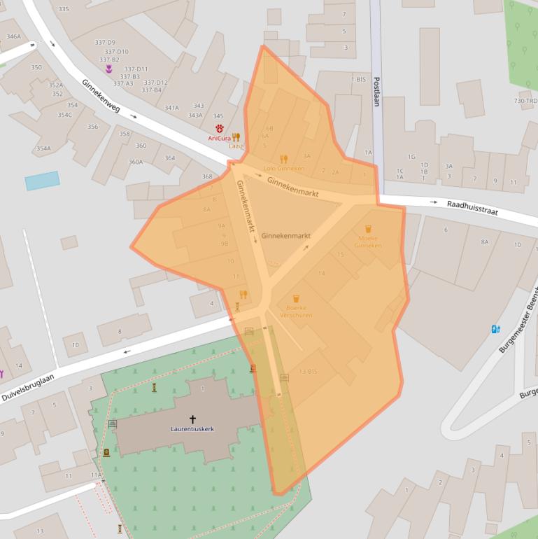 Kaart van postcodegebied 4835JC.