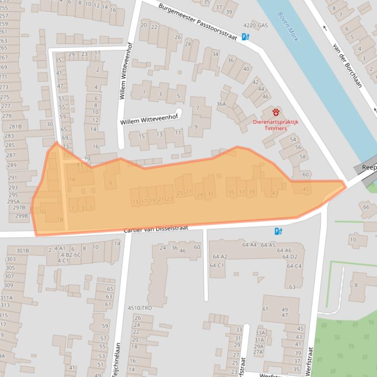 Kaart van postcodegebied 4835KC.