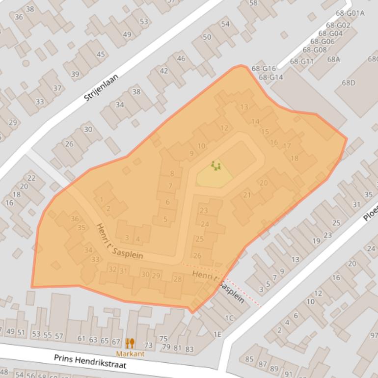 Kaart van postcodegebied 4835RG.