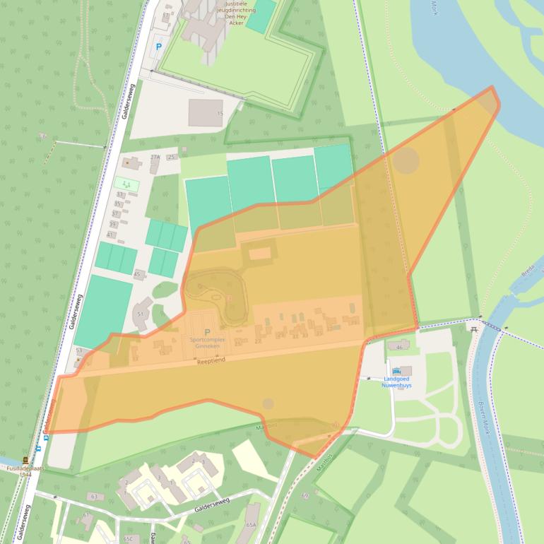 Kaart van postcodegebied 4836AT.