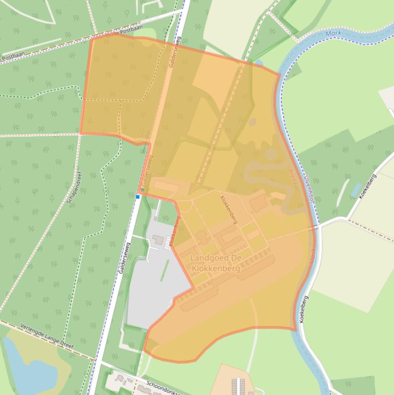 Kaart van postcodegebied 4836AZ.