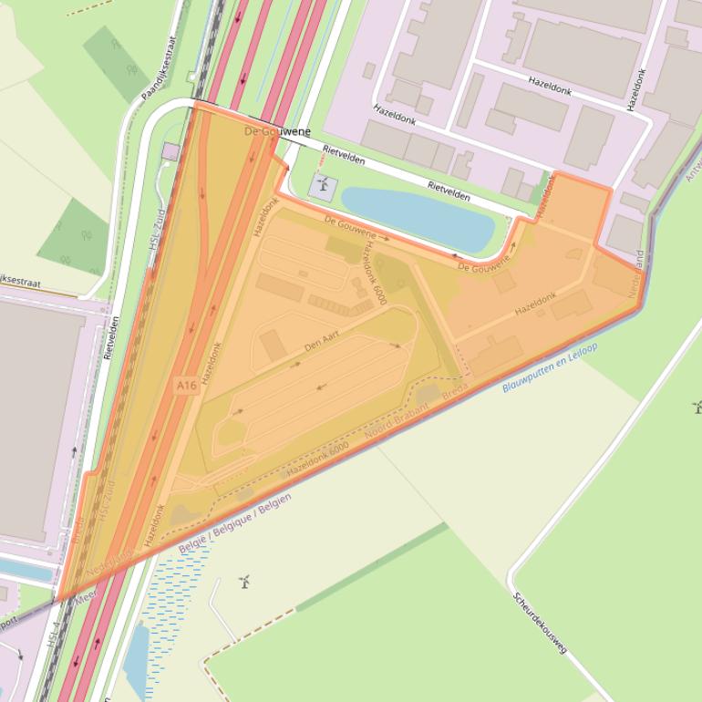 Kaart van postcodegebied 4836LA.