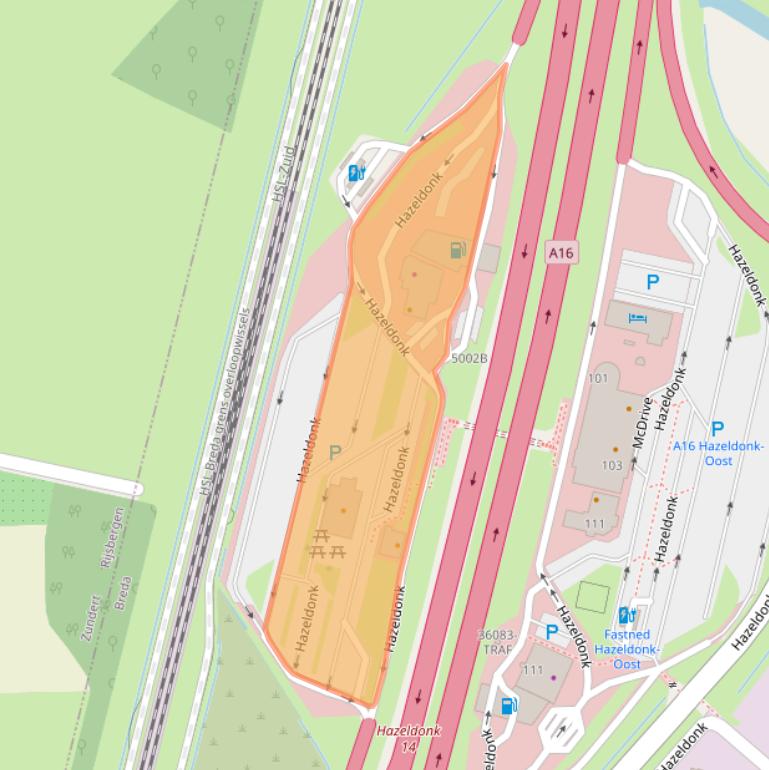 Kaart van postcodegebied 4836LZ.