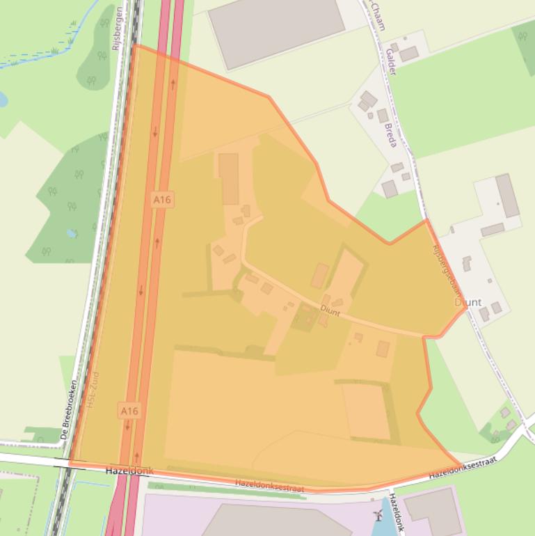 Kaart van postcodegebied 4836MA.