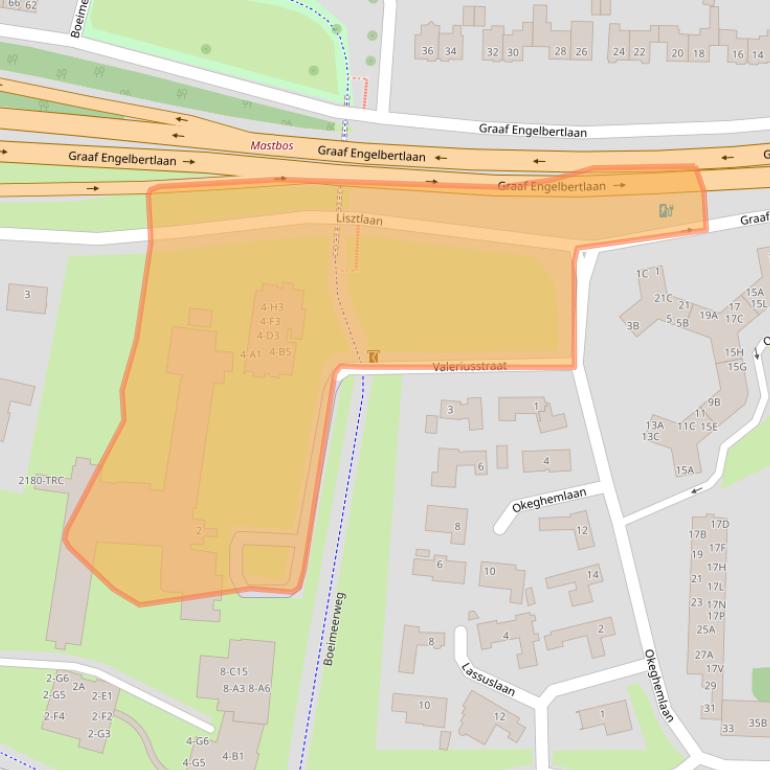 Kaart van postcodegebied 4837AM.