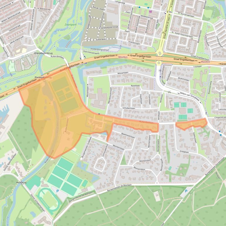 Kaart van postcodegebied 4837CJ.