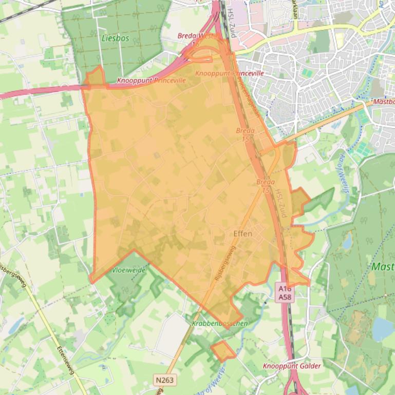 Kaartafbeelding, ingezoomd op postcodegebied 4838.