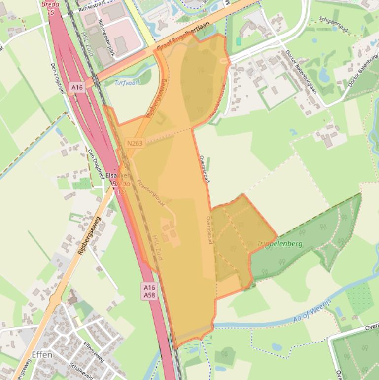 Kaart van postcodegebied 4838EA.