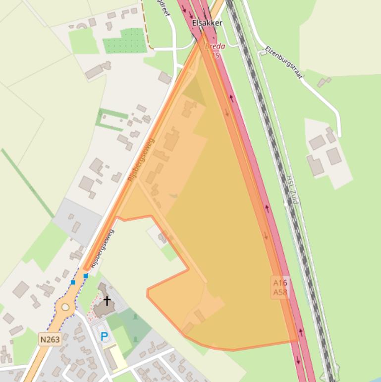 Kaart van postcodegebied 4838EC.