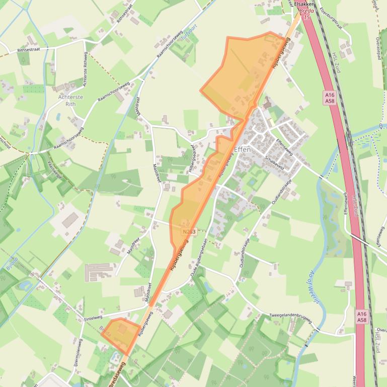 Kaart van postcodegebied 4838EG.