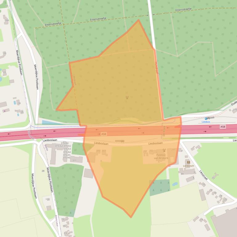 Kaart van postcodegebied 4838EV.