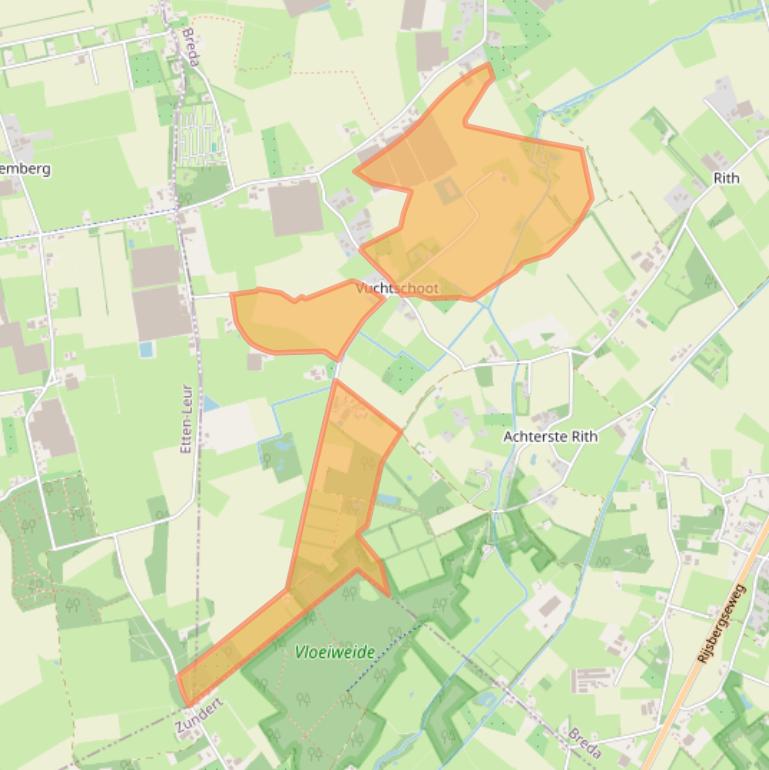 Kaart van postcodegebied 4838GJ.