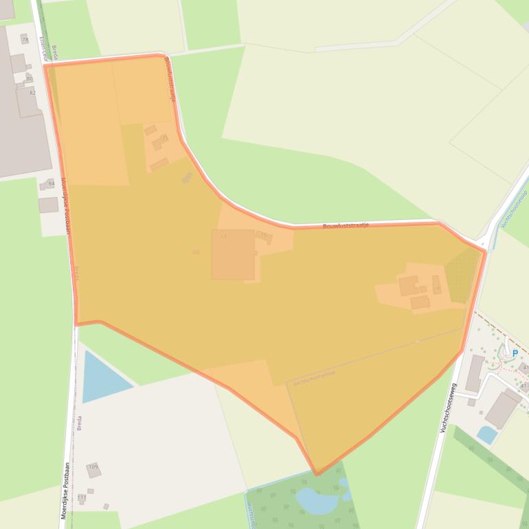 Kaart van postcodegebied 4838GK.