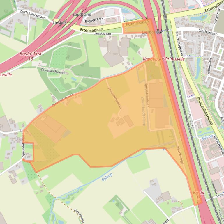 Kaart van postcodegebied 4838GM.