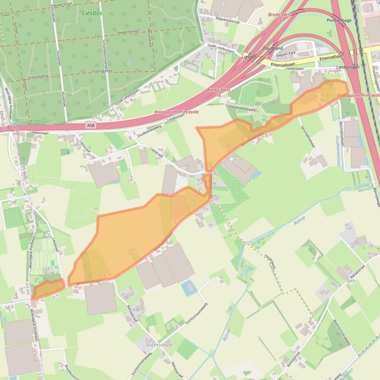 Kaart van postcodegebied 4838GP.