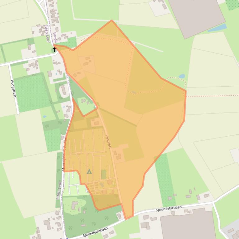 Kaart van postcodegebied 4838GV.