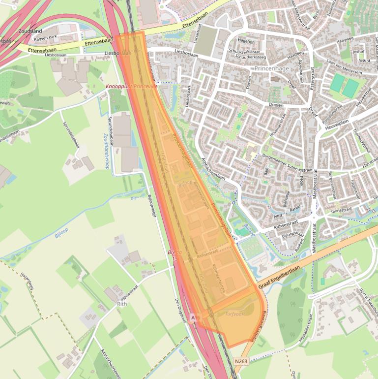 Kaart van postcodegebied 4838GZ.