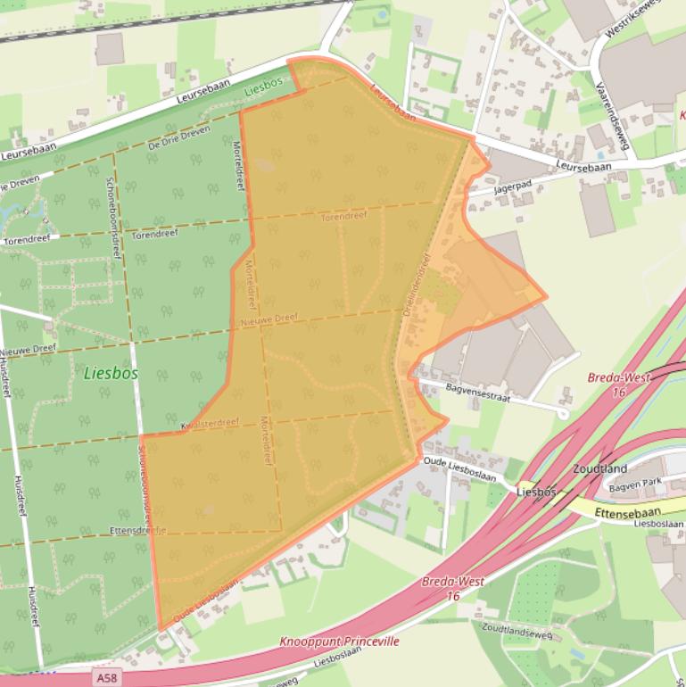 Kaart van postcodegebied 4839AH.