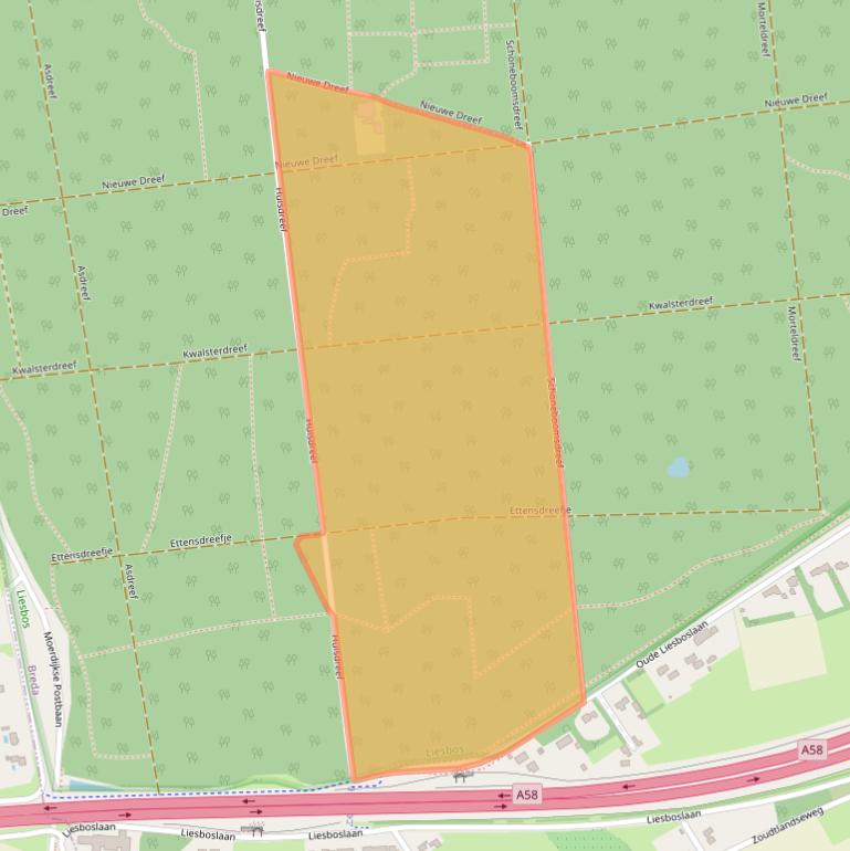 Kaart van postcodegebied 4839AJ.