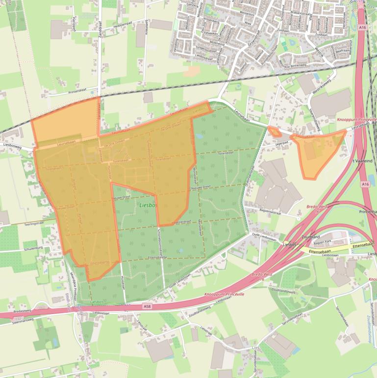 Kaart van postcodegebied 4839AM.