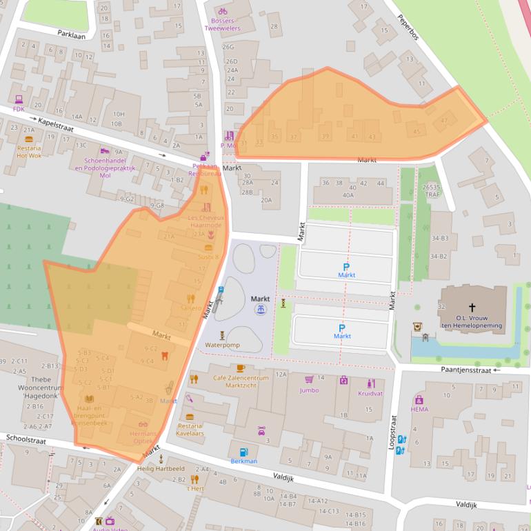 Kaart van postcodegebied 4841AA.