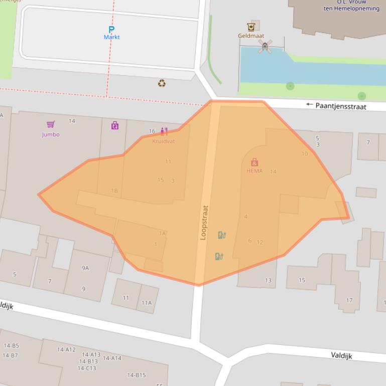 Kaart van postcodegebied 4841AD.