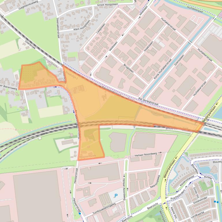 Kaart van postcodegebied 4841AJ.