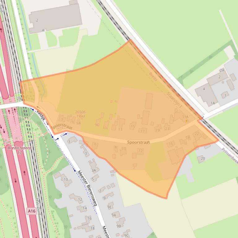 Kaart van postcodegebied 4841AN.