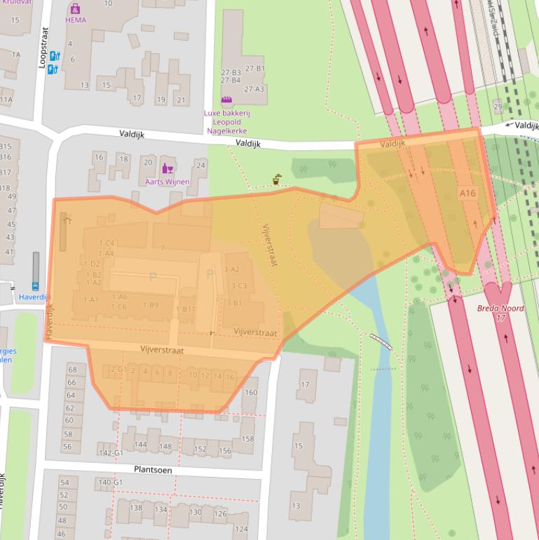 Kaart van postcodegebied 4841AT.