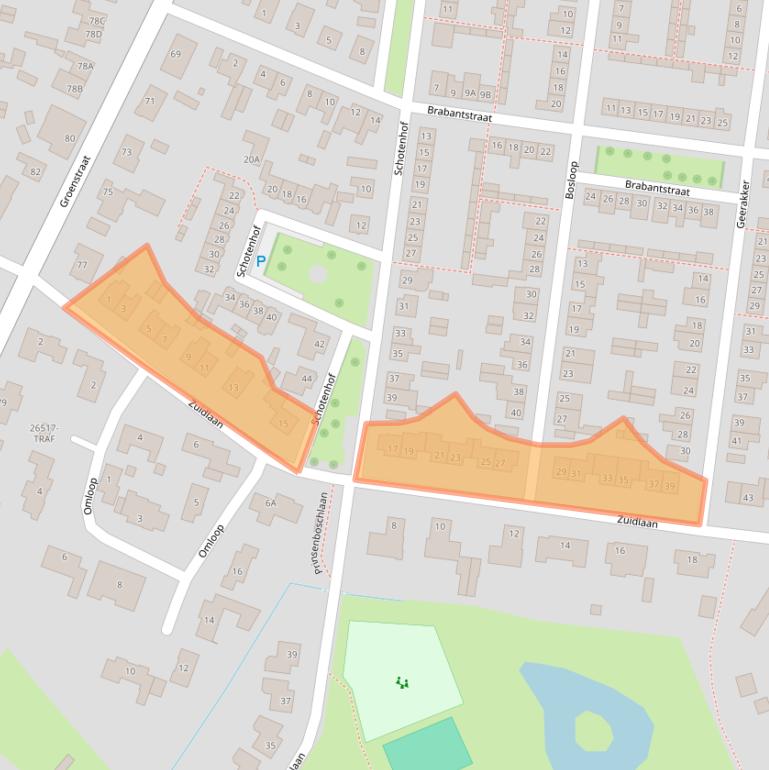 Kaart van postcodegebied 4841BJ.