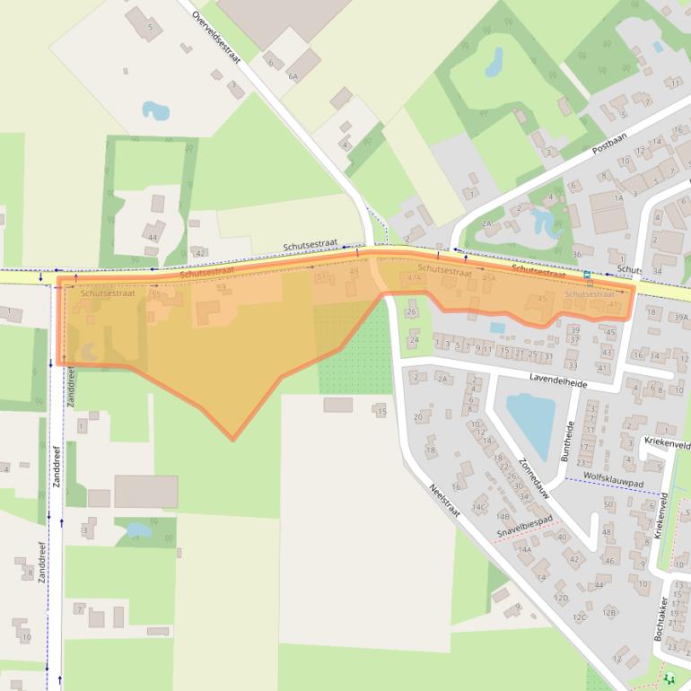 Kaart van postcodegebied 4841ED.
