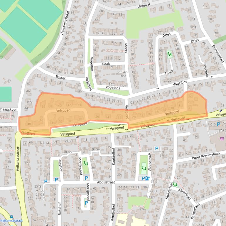 Kaart van postcodegebied 4841EL.