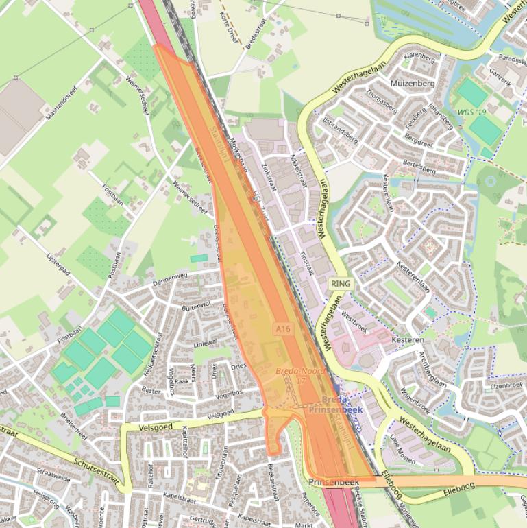 Kaart van postcodegebied 4841GD.