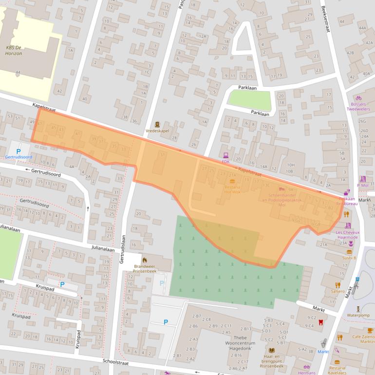 Kaart van postcodegebied 4841GE.