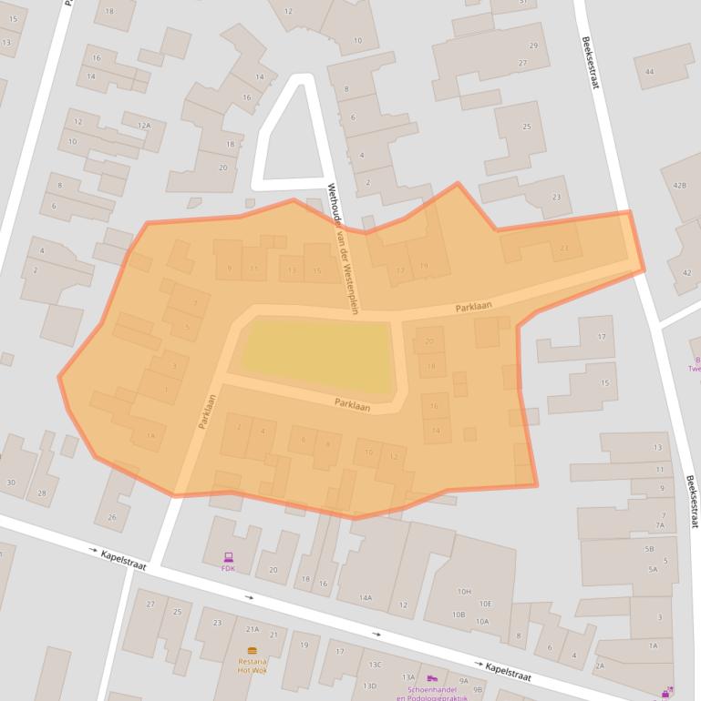 Kaart van postcodegebied 4841GN.