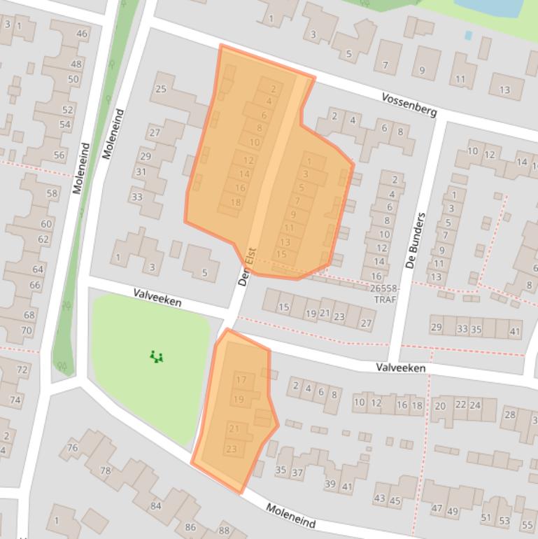 Kaart van postcodegebied 4841JE.