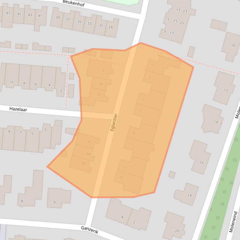 Kaart van postcodegebied 4841JX.