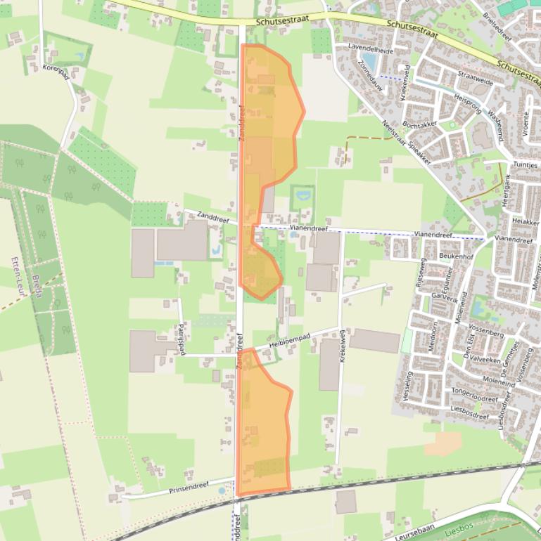 Kaart van postcodegebied 4841LC.