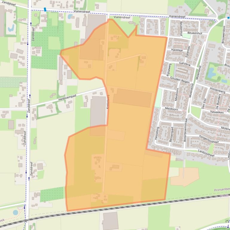 Kaart van postcodegebied 4841LL.