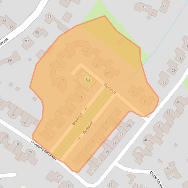 Kaart van postcodegebied 4841MB.