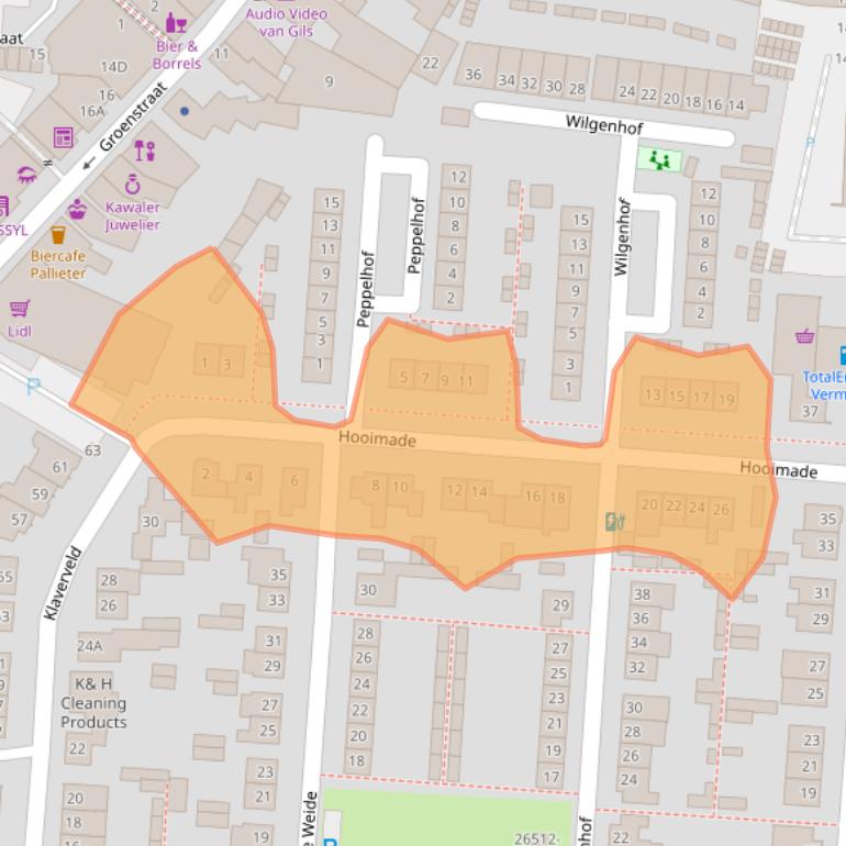 Kaart van postcodegebied 4841RA.