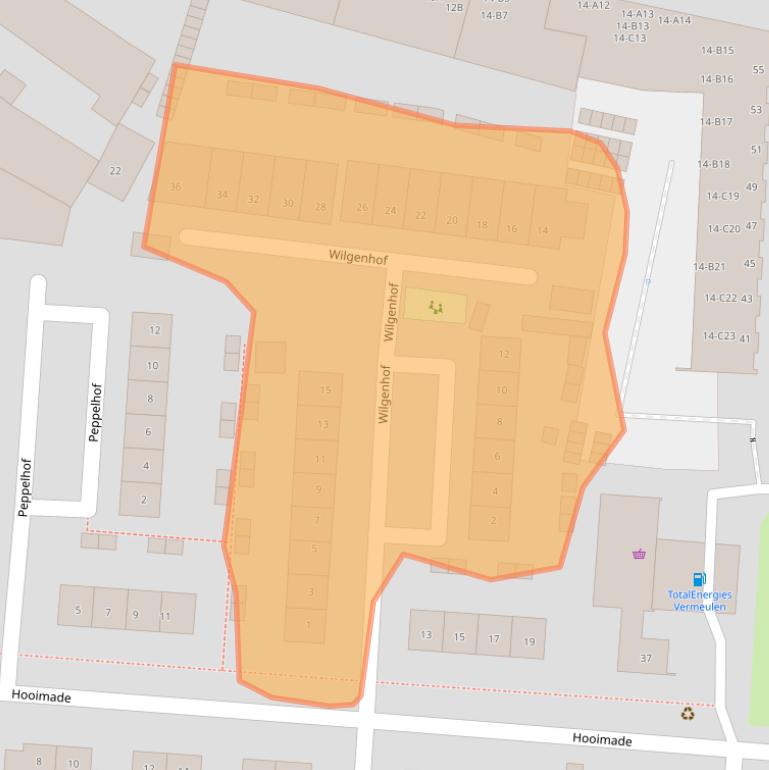 Kaart van postcodegebied 4841RB.